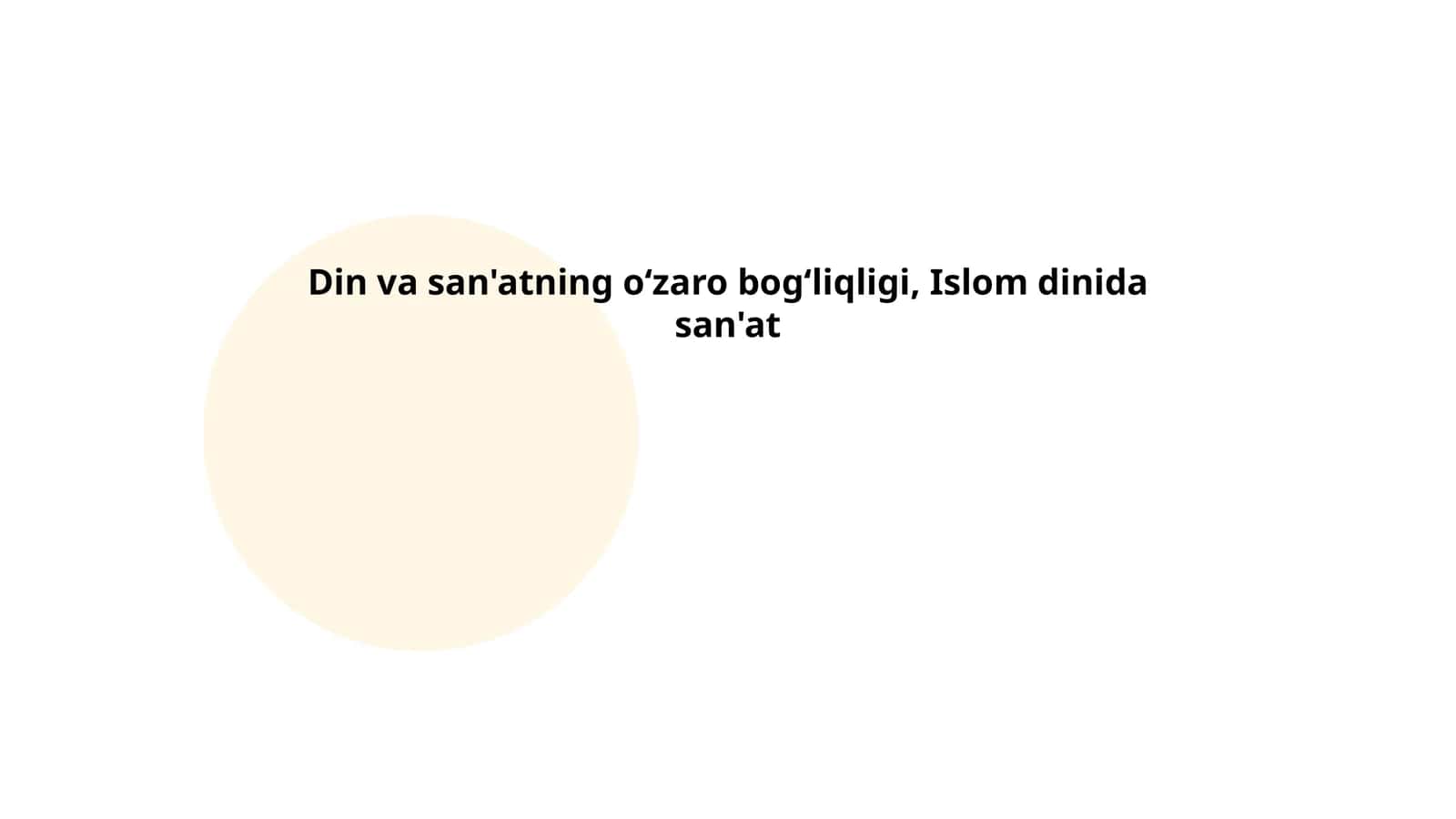 Islom dini va san'atning umumiy tarixi