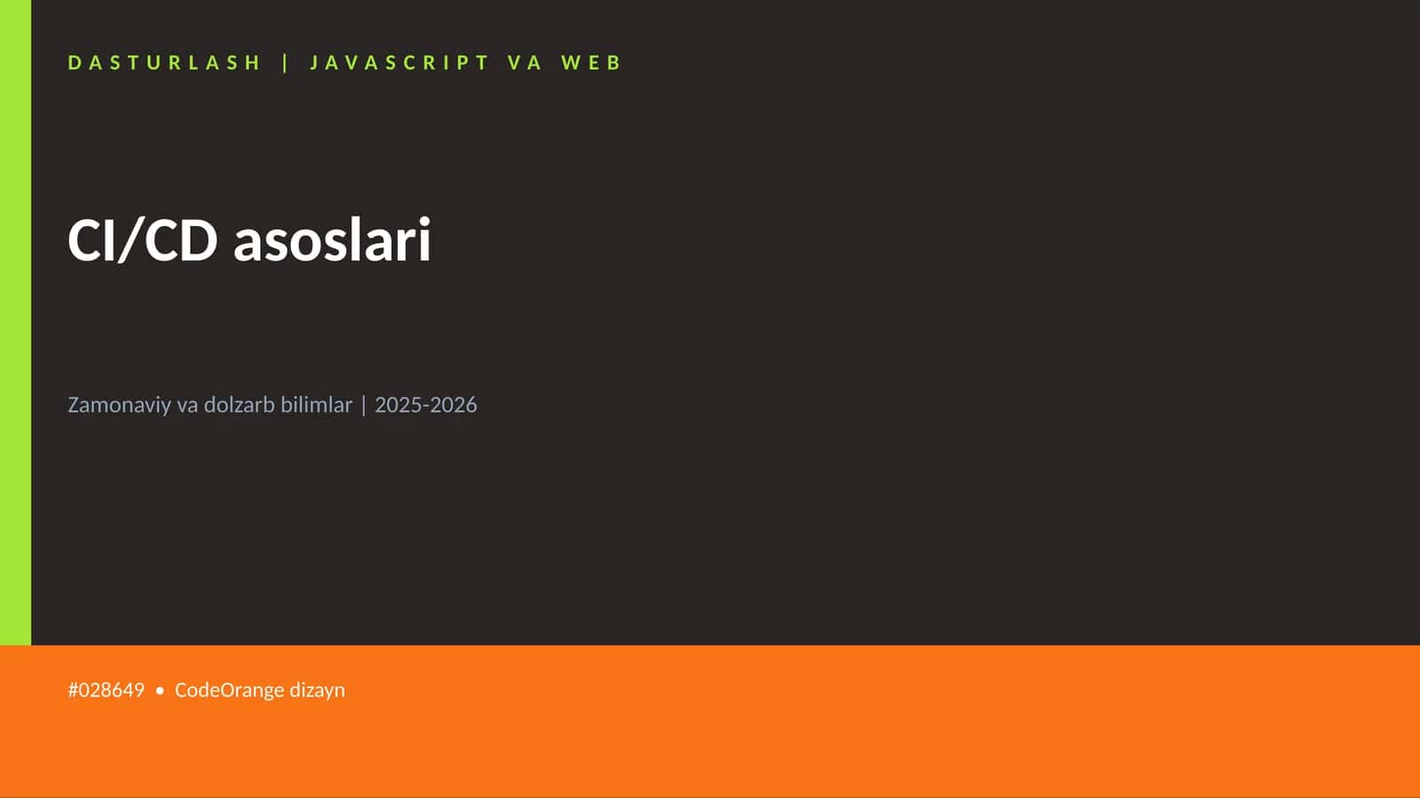 DASTURLASH | JAVASCRIPT VA WEB