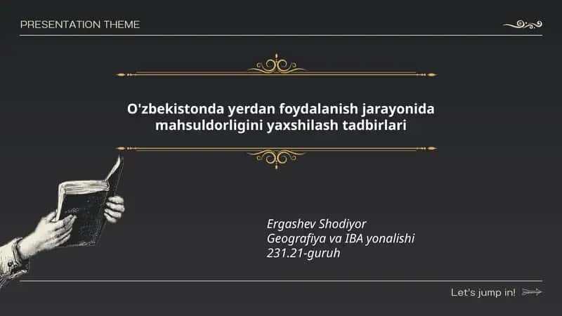 Yerdan foydalanish jarayonida mahsuldorligini yaxshilash tadbirlari