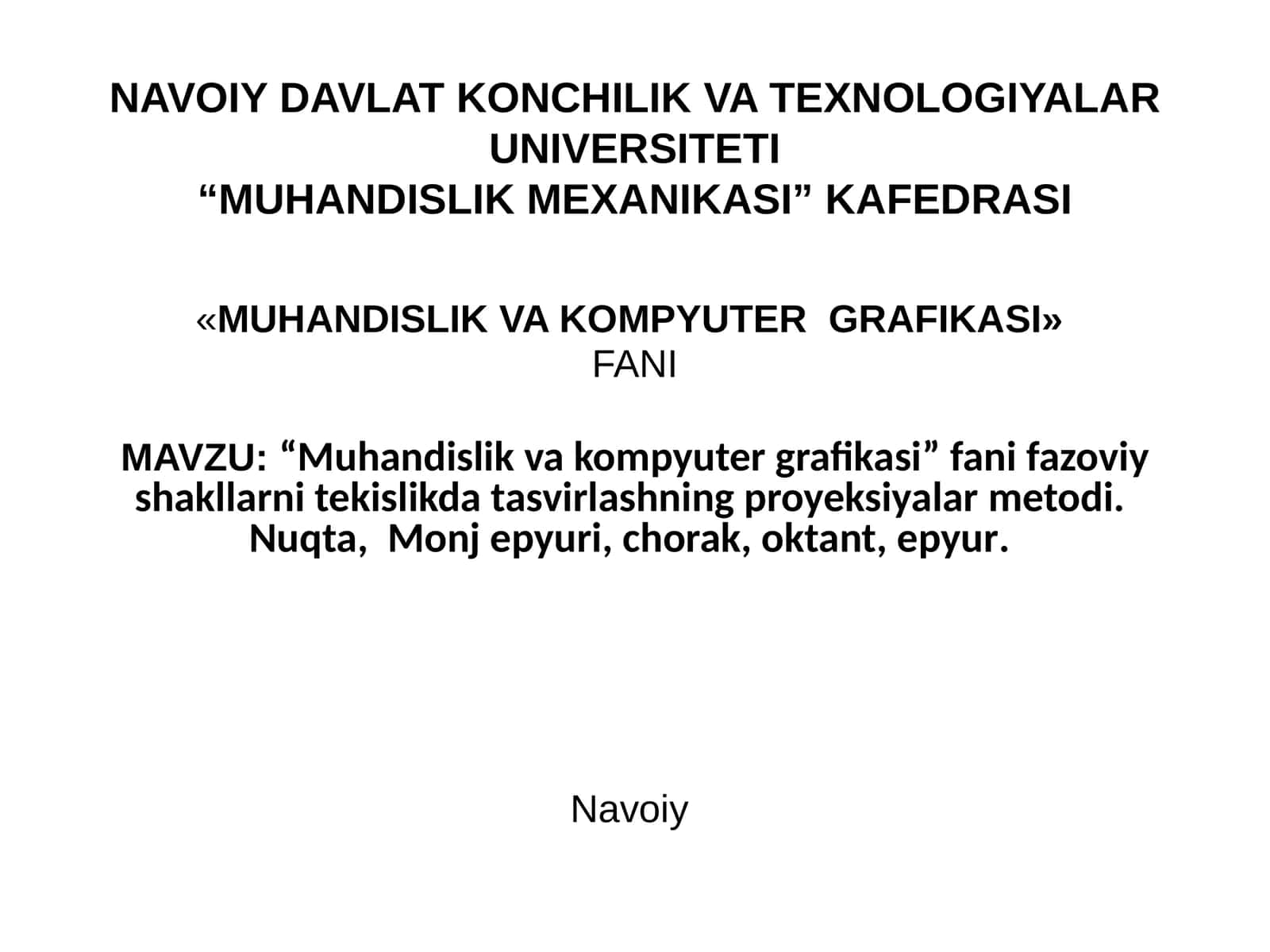 Muhandislik va kompyuter grafikasi