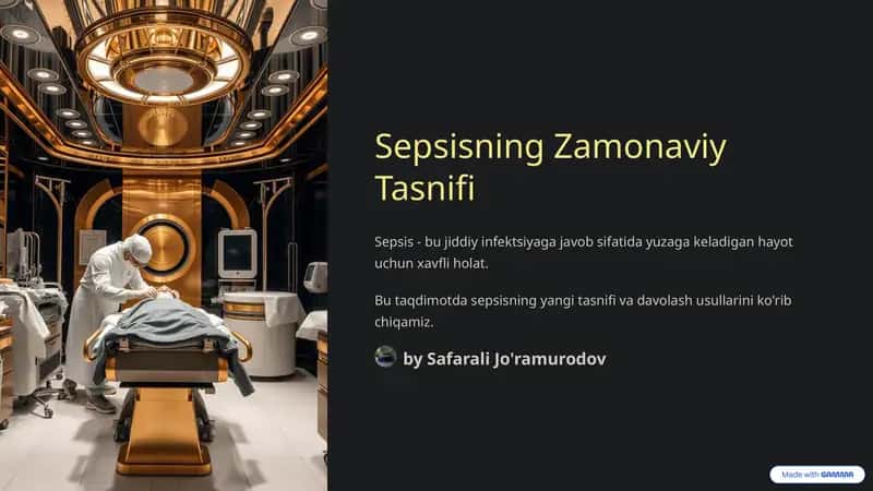 Sepsisning Zamonaviy Tasnifi