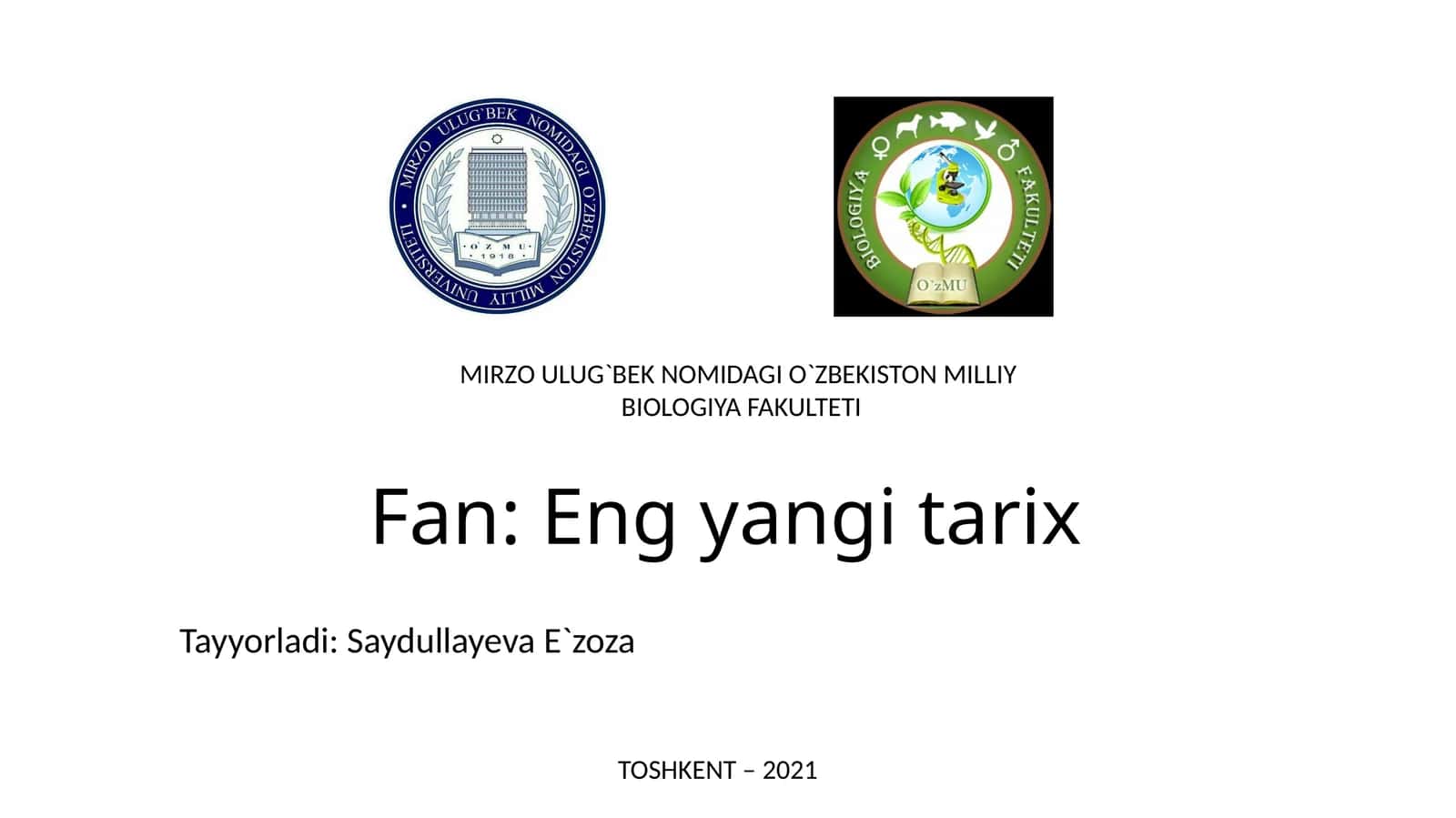 Eng yangi tarix