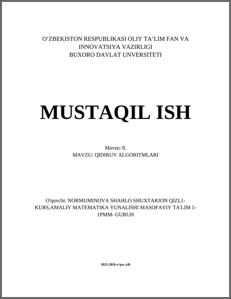 Qidiruv Algoritmalar