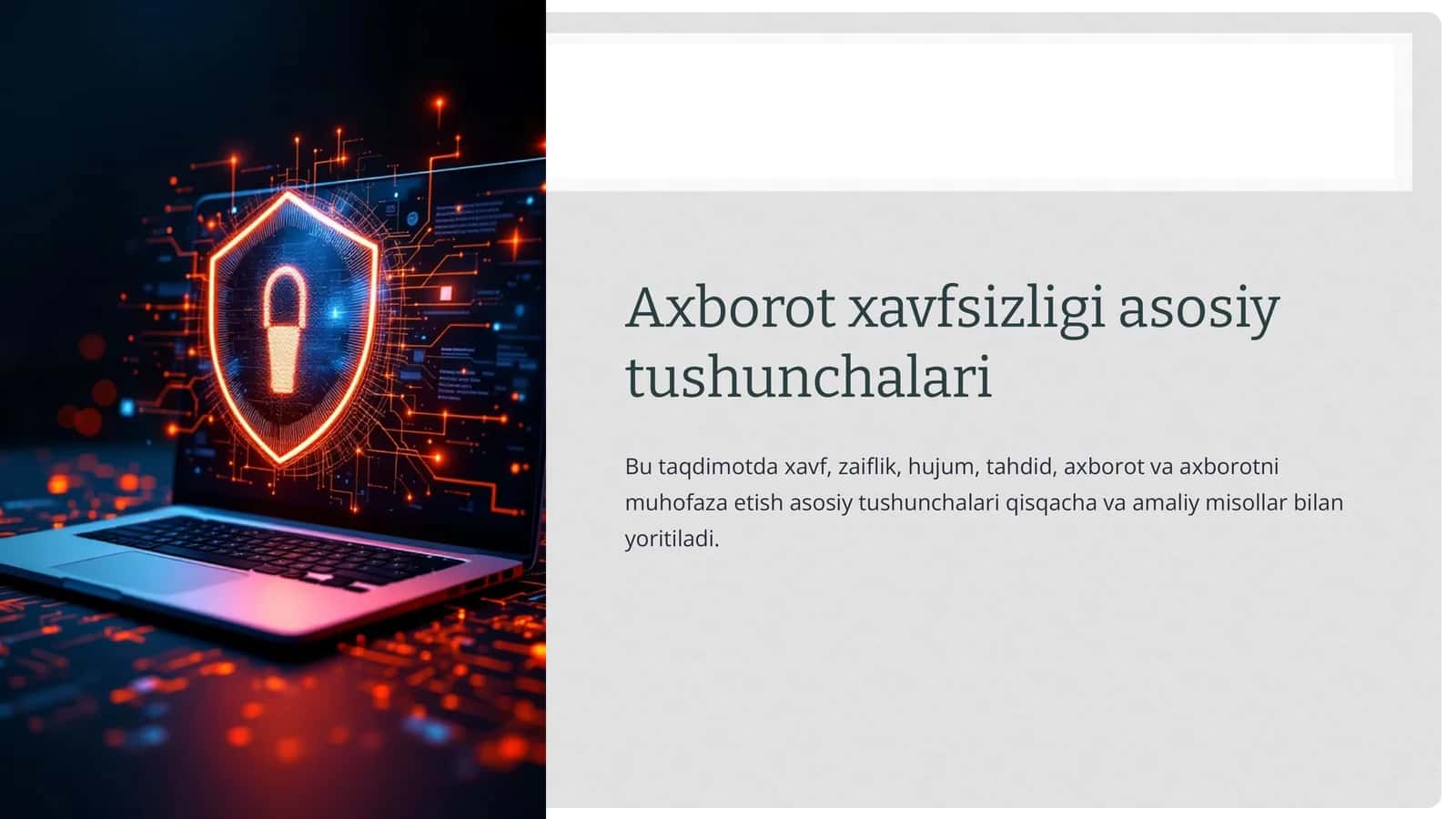 Axborot xavfsizligi asosiy tushunchalari