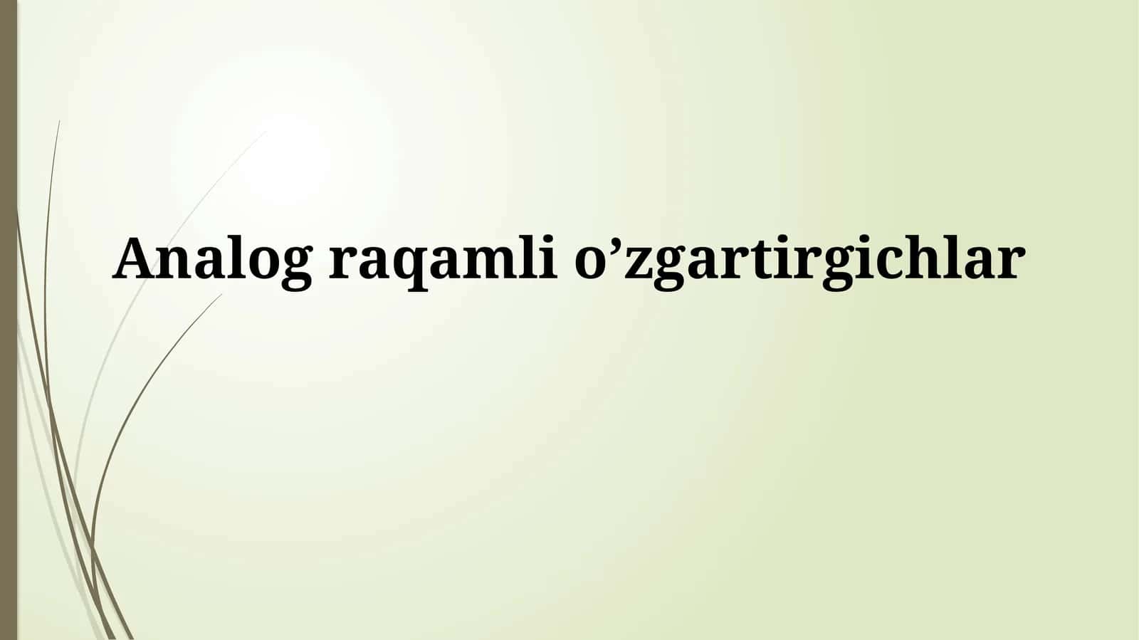 Analog-raqamli o'tkazgichlar