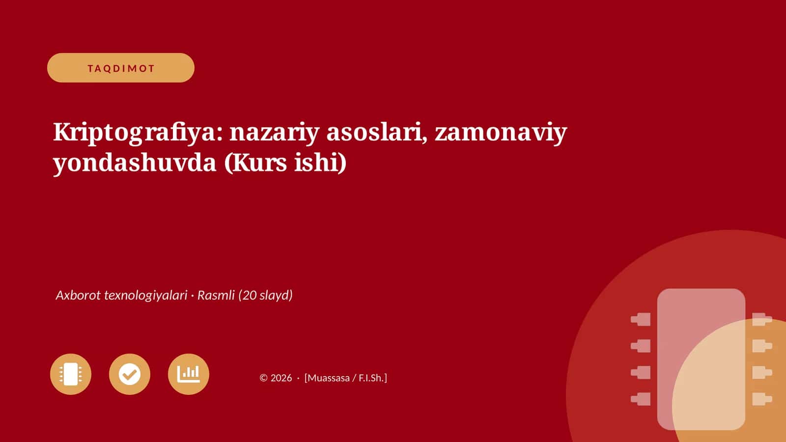 Kriptografiya: nazariy asoslari, zamonaviy yondashuvda (Kurs ishi)