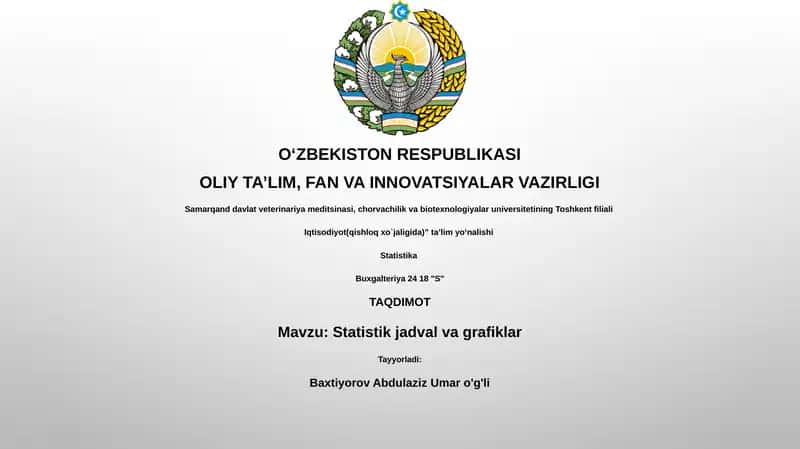 Statistik jadval va grafiklar