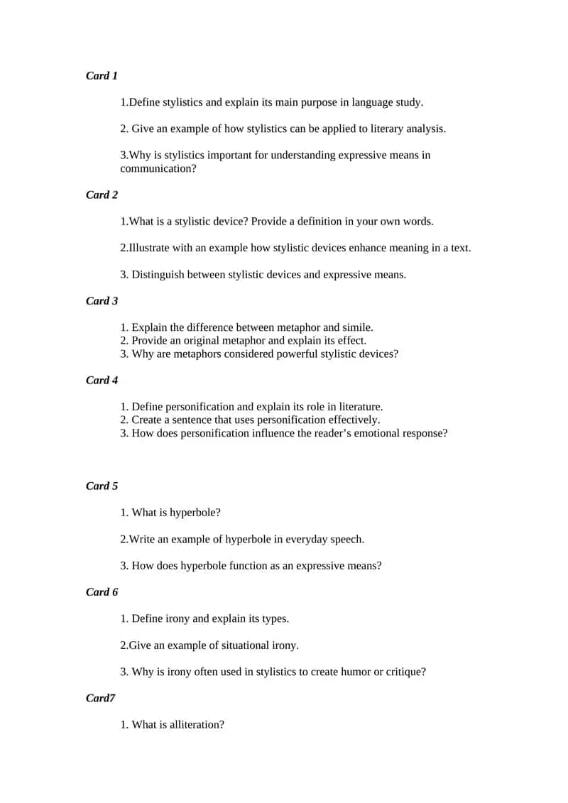 Stylistics and Expressive Means