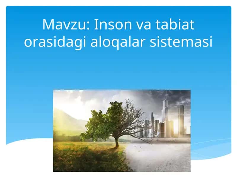 Inson va tabiat orasidagi aloqalar sistemasi