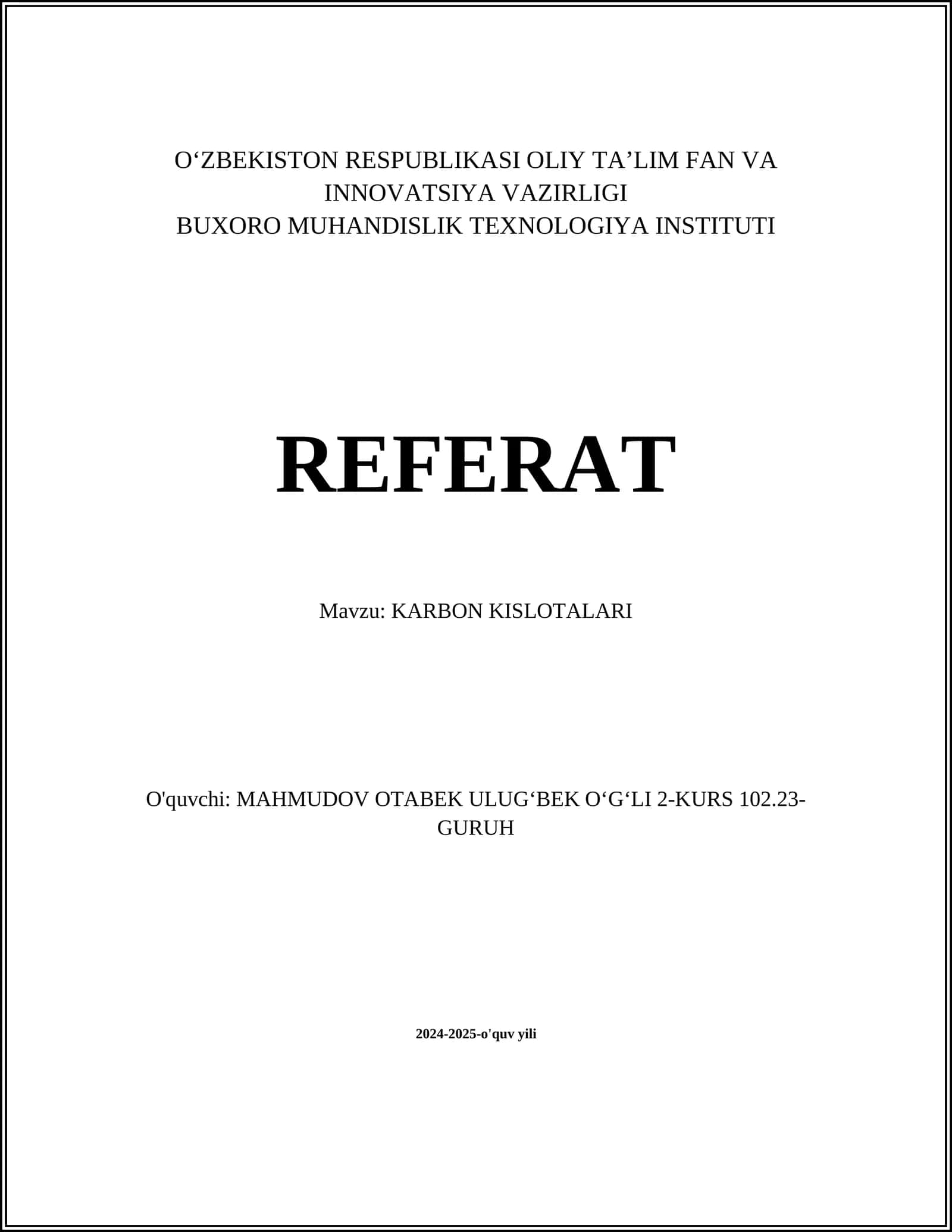 KARBON KISLOTALARI
