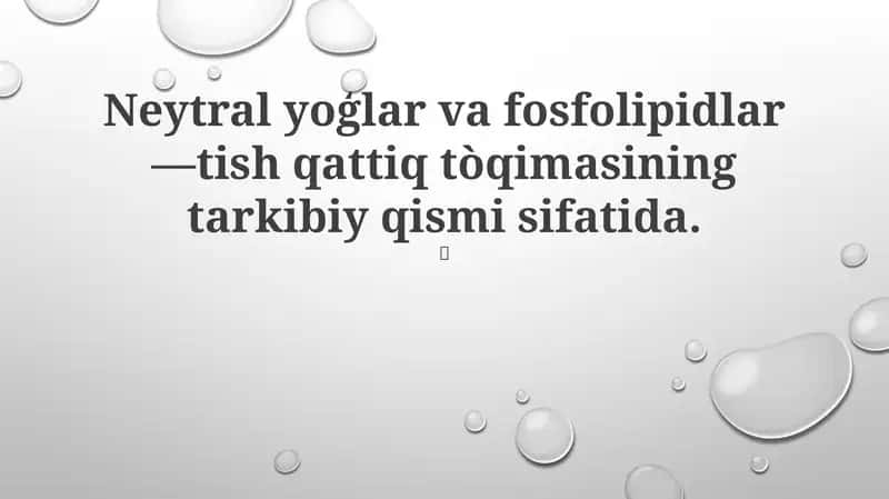 Fosfolipidlar va neytral yog'lar