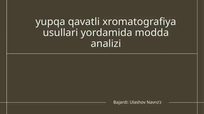 Xromatografiya