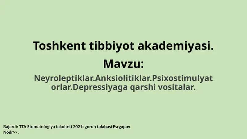 Psixostimulyatorlar