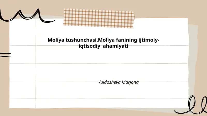 Moliya tushunchasi