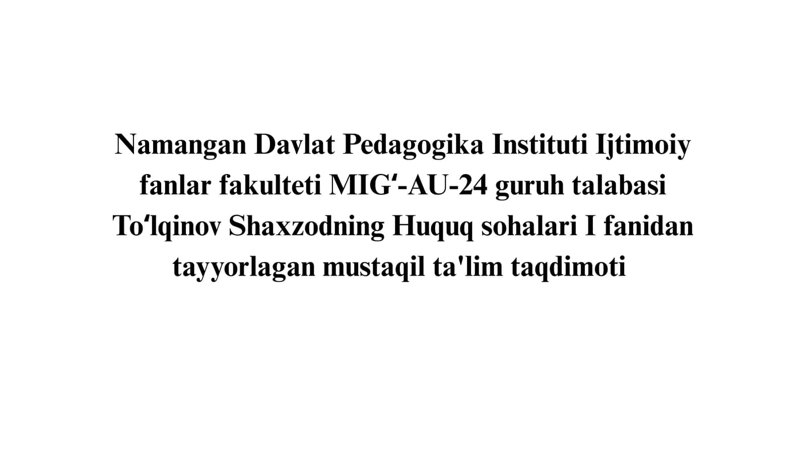 Ma'muriy huquq boʻyicha intizomiy va moddiy javobgarlik