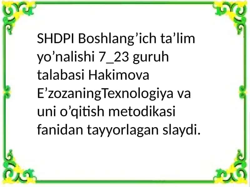 Tabiiy materiallar bilan ishlash darslari