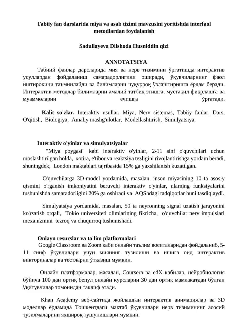 Tabiiy fan darsları