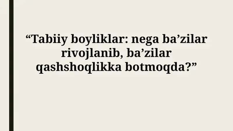Tabiiy resurslar taqsimoti va resurs la'nati