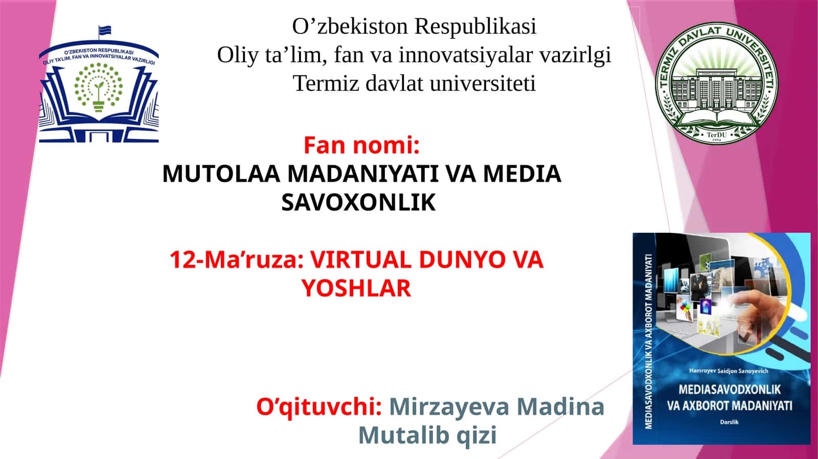 VIRTUAL DUNYO VA YOSHLAR