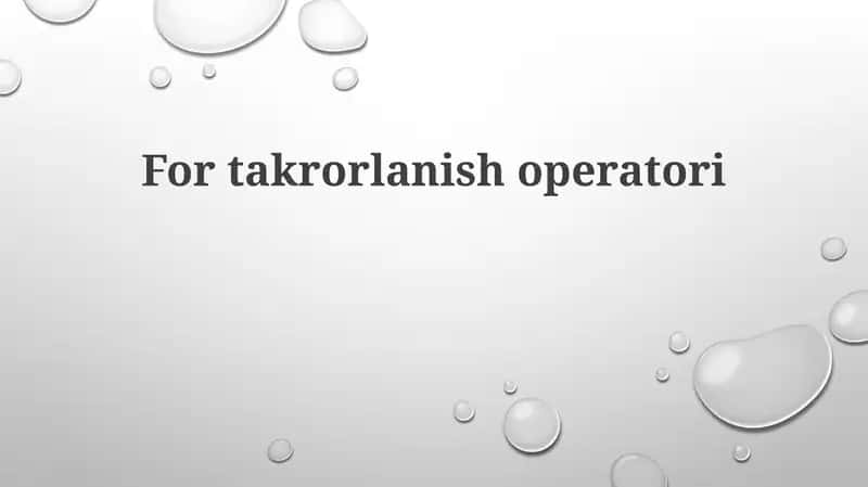 Fortakrorlanishoperatori