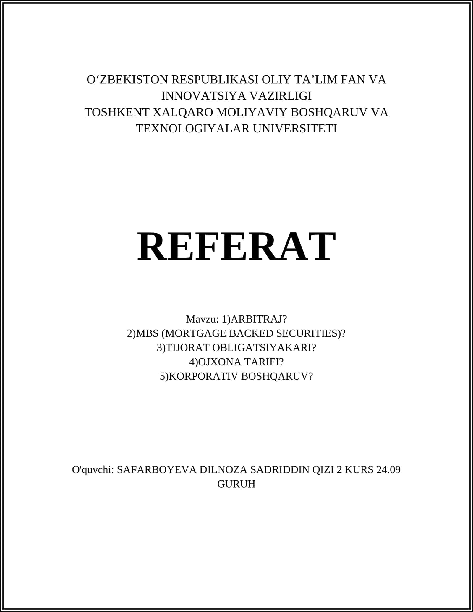Arbitraj turlari va strategiyalari