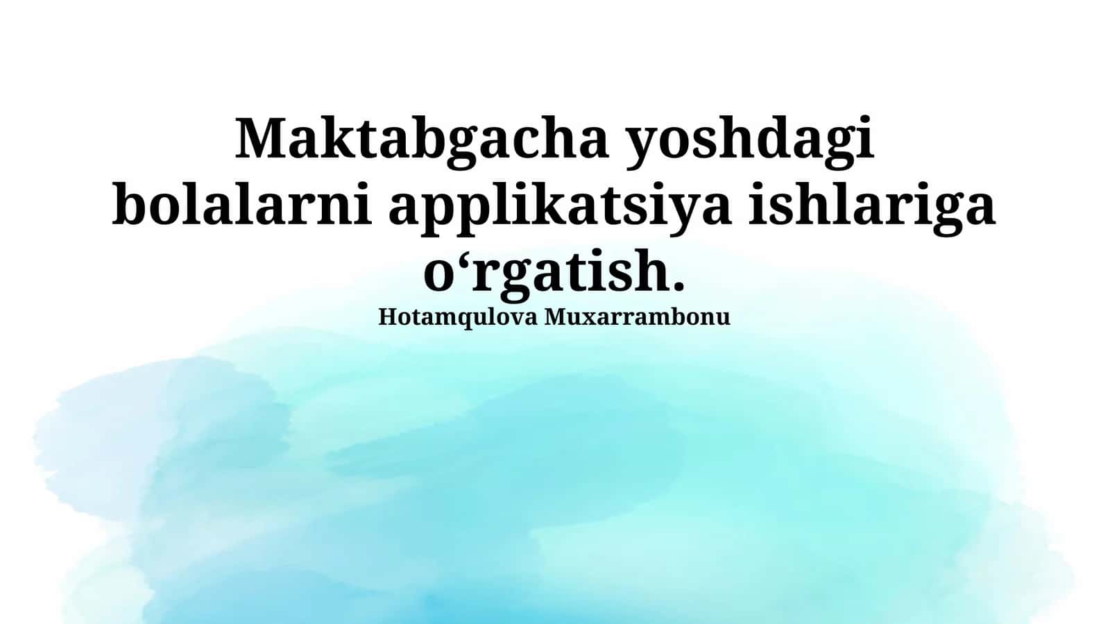 Applikatsiya texnikasi asoslari