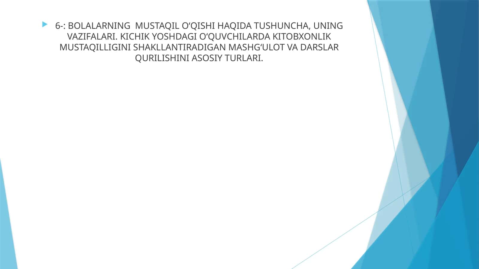 Sinfdan tashqari o‘qishning maqsad va vazifalari