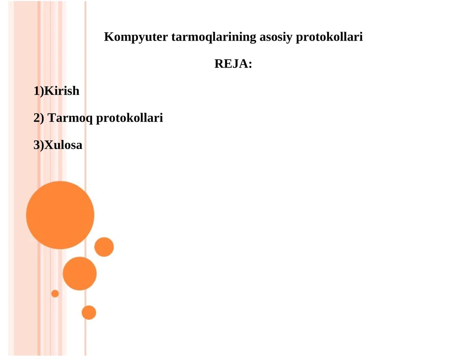 Kompyuter tarmoqlarining asosiy protokollari