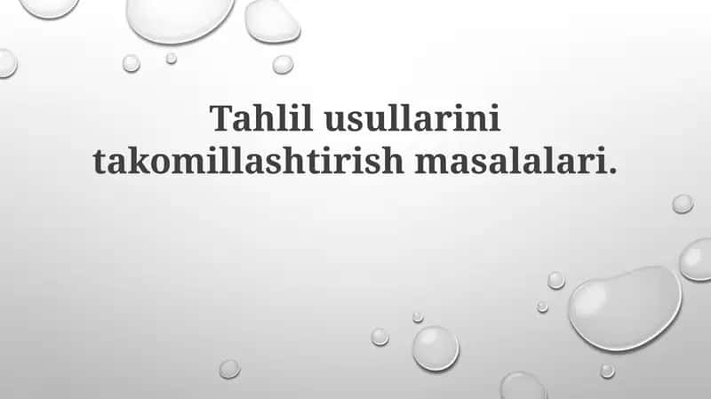 Tahlil usullari
