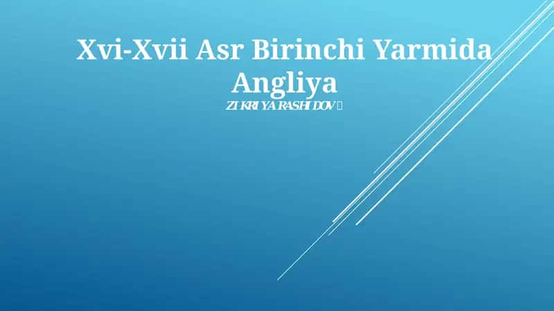 Xvi-Xvii Asr Birinchi Yarmida Angliya