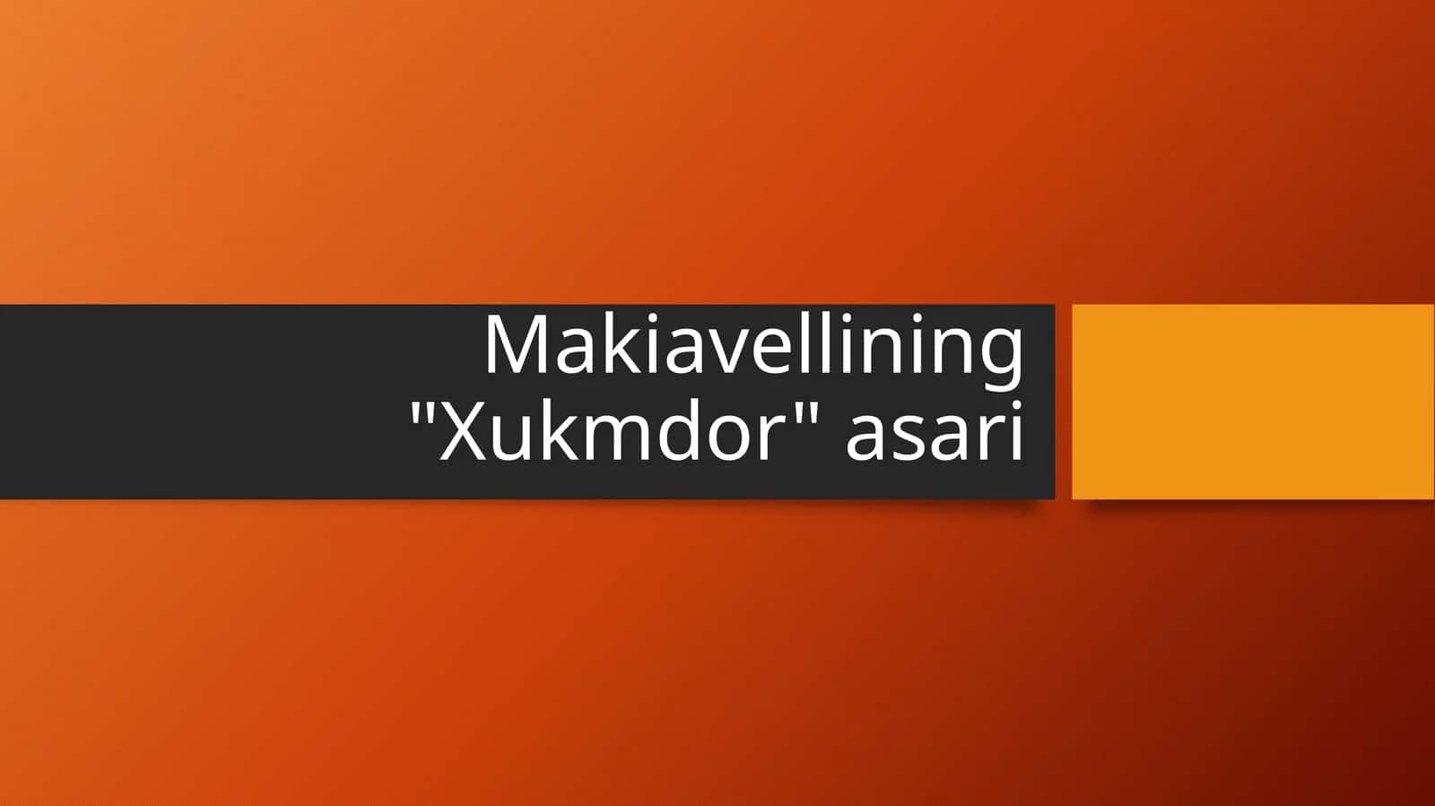 Makiavellining Xukmdor asari