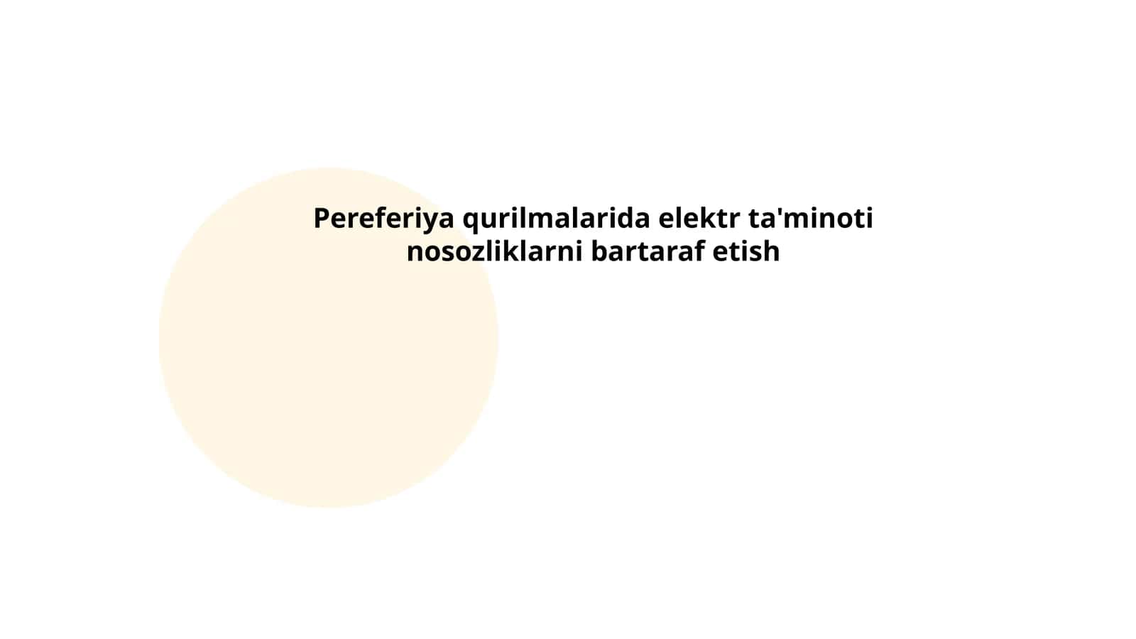 Pereferiya qurilmalarida elektr ta'minoti nosozliklarni bartaraf etish