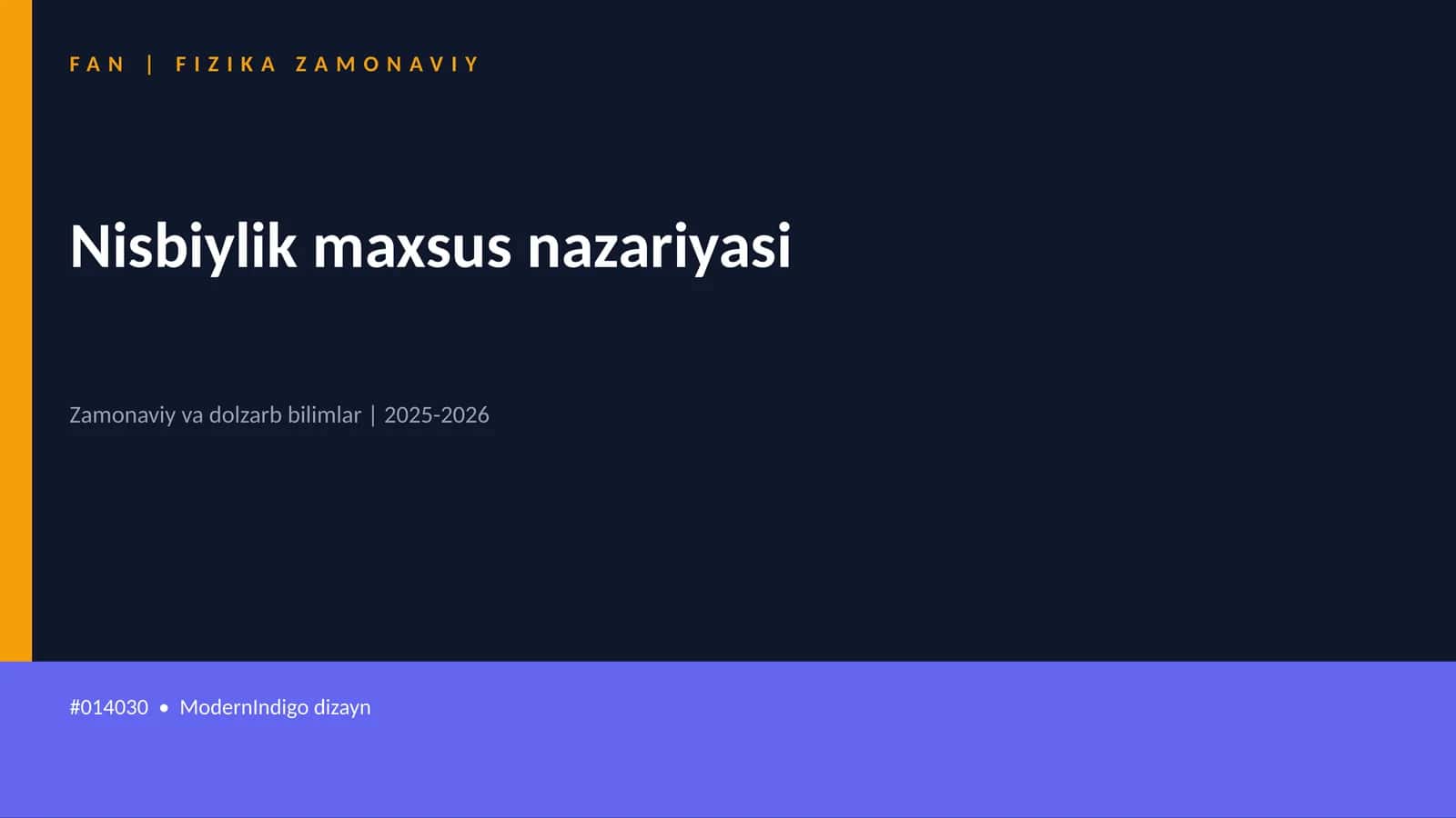 Nisbiylik maxsus nazariyasi