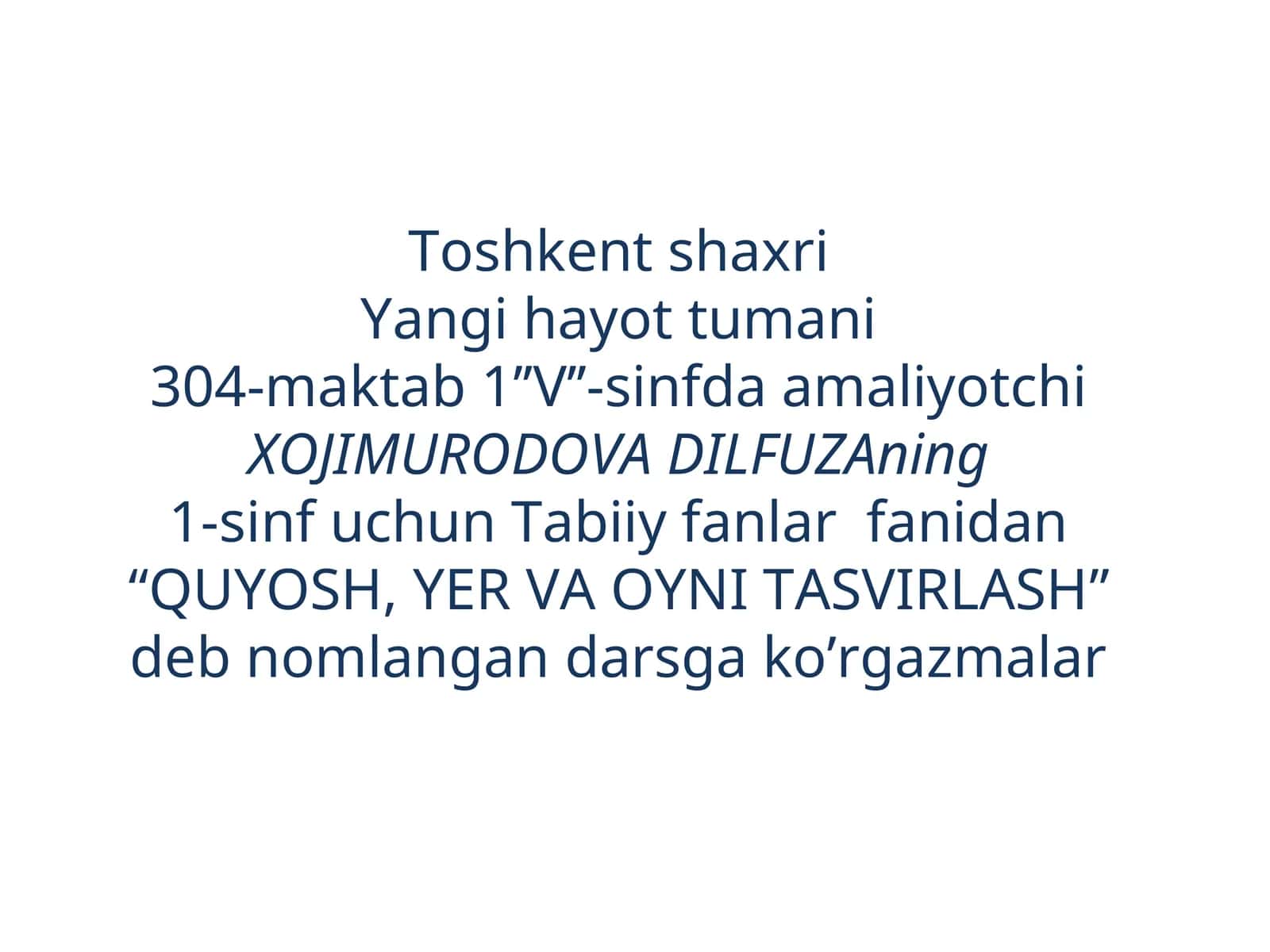 QUYOSH, YER VA OYNI TASVIRLASH