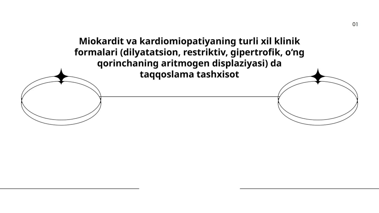 Miokardit va kardiomiopatiyaning turli xil klinik formalari (dilyatatsion, restriktiv, gipertrofik, o‘ng qorinchaning aritmogen displaziyasi) da taqqoslama tashxisot