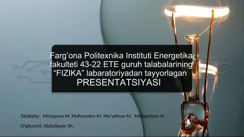 Qattiq jismlarning elastiklik modulini aniqlash
