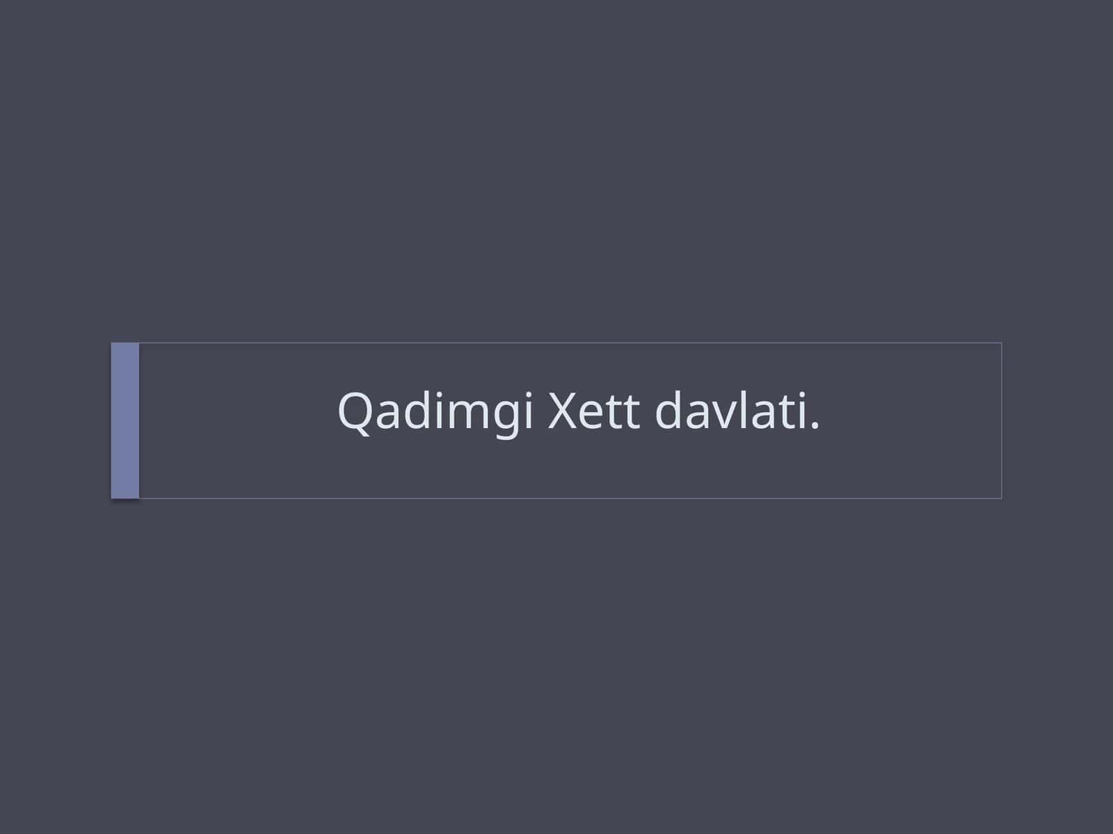 Qadimgi Xettdavlati