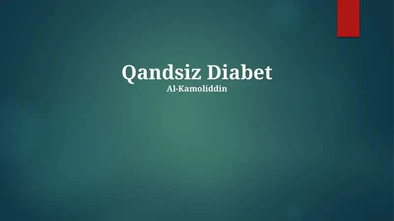Qandsiz Diabet