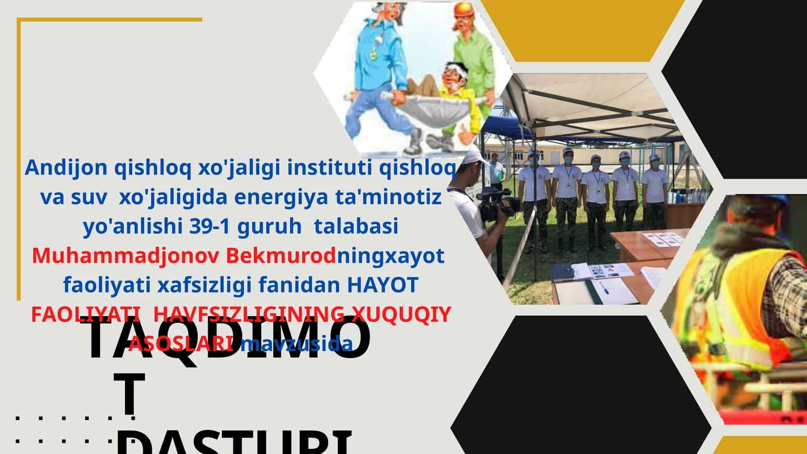HAYOT FAOLIYAT HAFSIZLIGINING HUQUQIY ASOSLARI