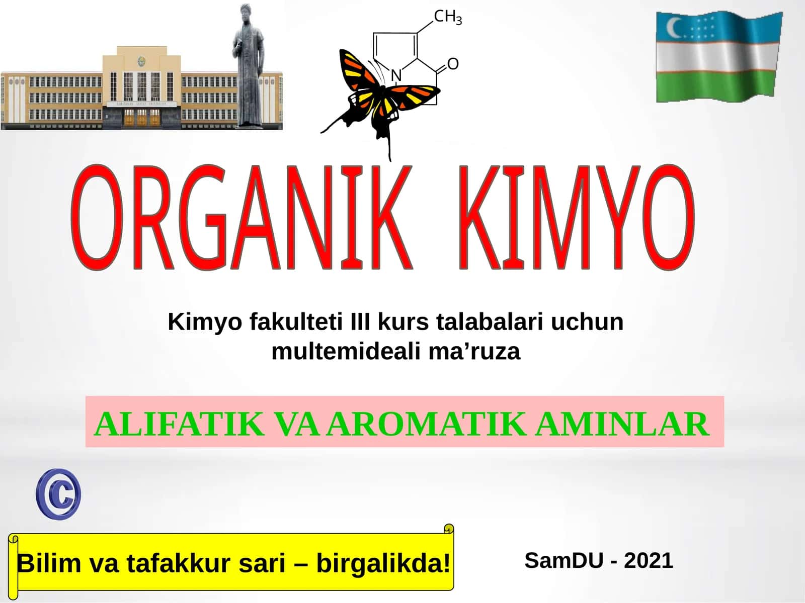 Kimyo fakulteti III kurs talabalari uchun multemidealim