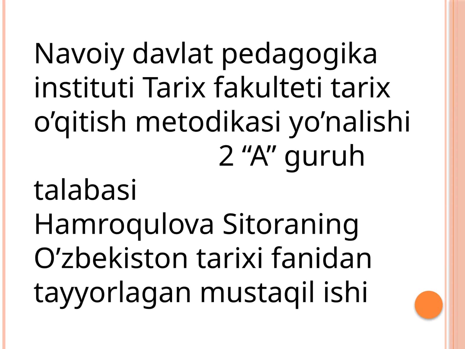 O'ZBEK XALQINING ETNIK SHAKLLANISHI