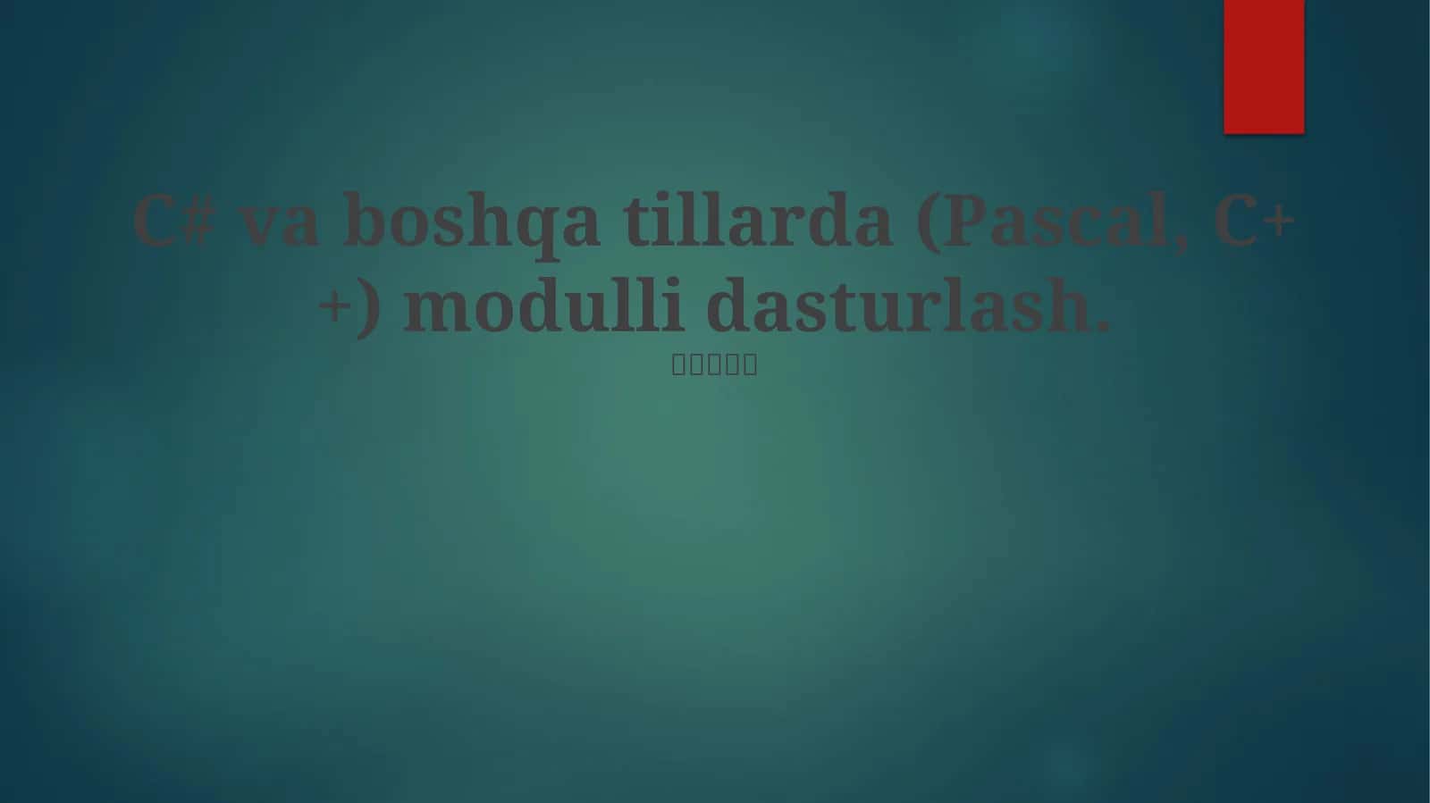 Modul Dasturlash