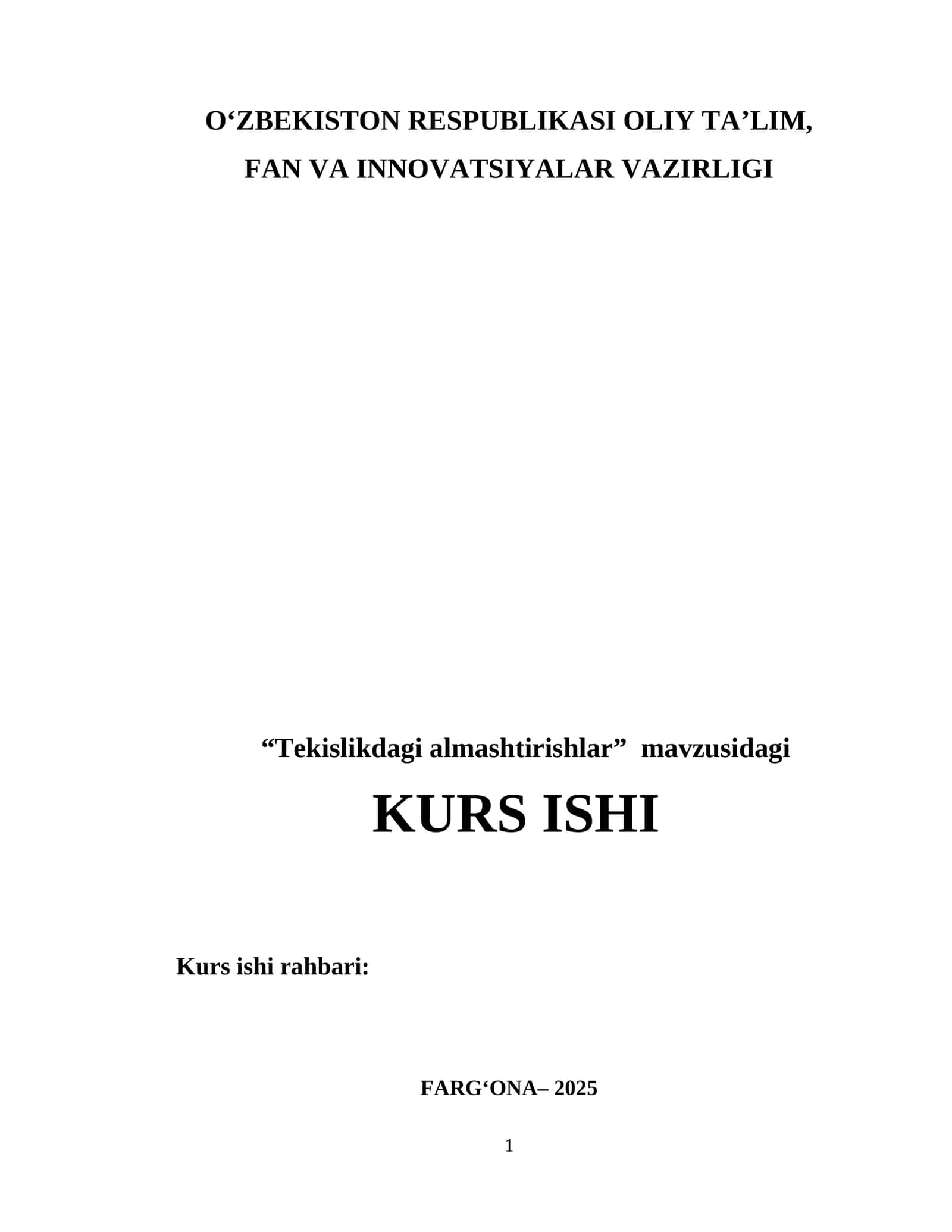 Tekislikdagi almashtirishlar