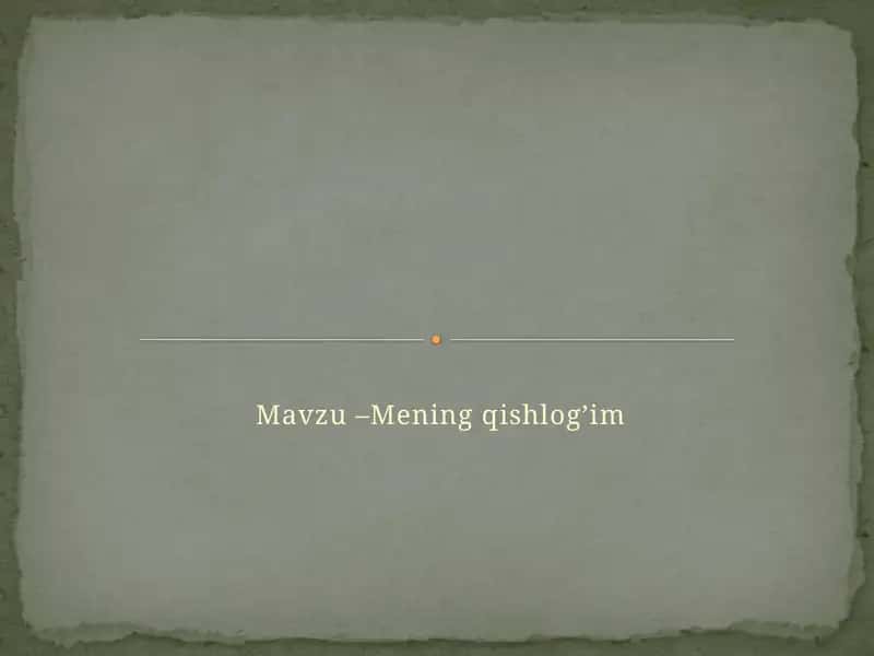 Mening qishlog’im