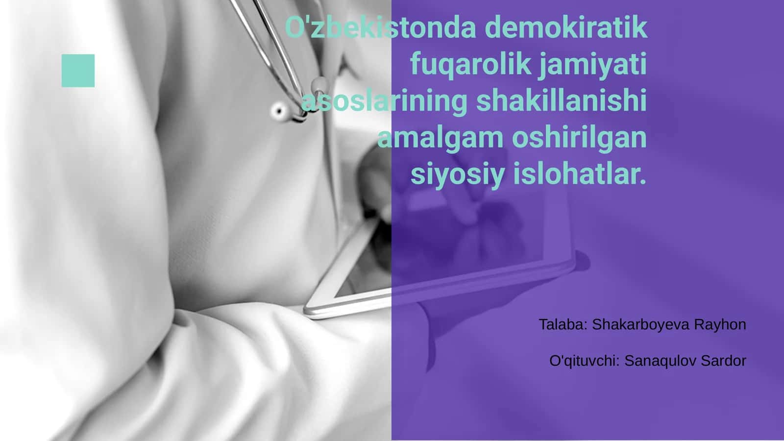 O'zbekistonda demokratik fuqarolik jamiyati asoslari