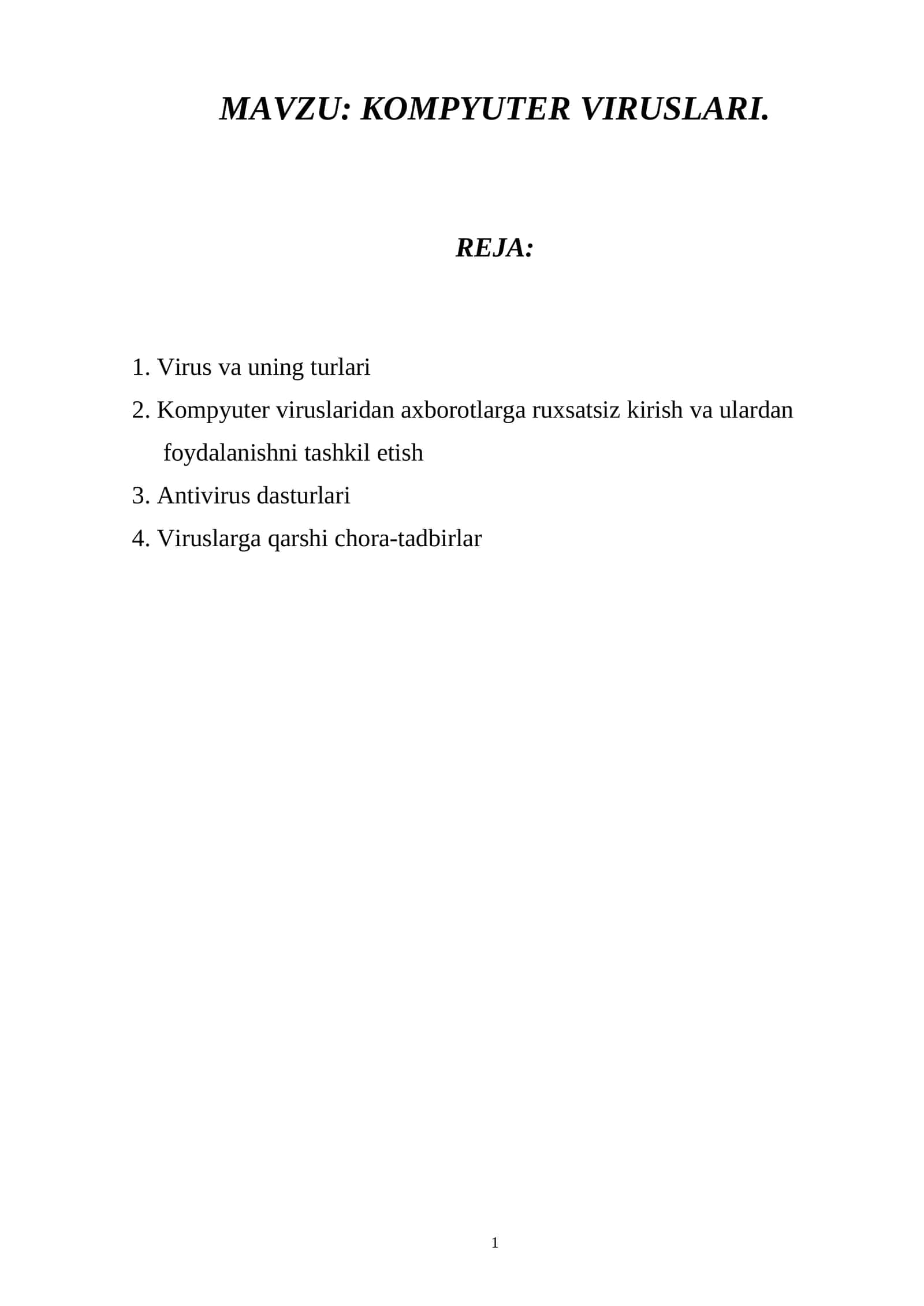 KOMPYUTER VIRUSLARI