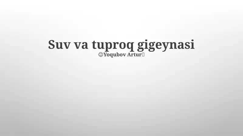 Suv va tuproq gigeynasi