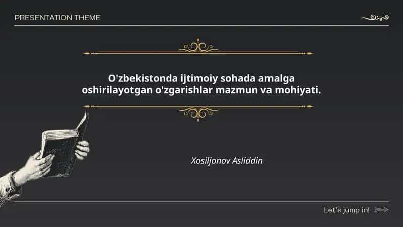 Ijtimoiy sohada o'zgarishlar mazmuni