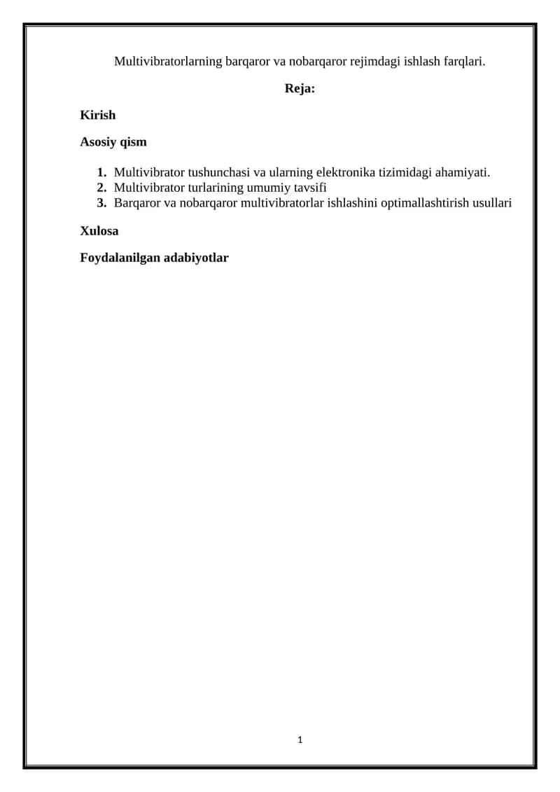 Multivibratorlar