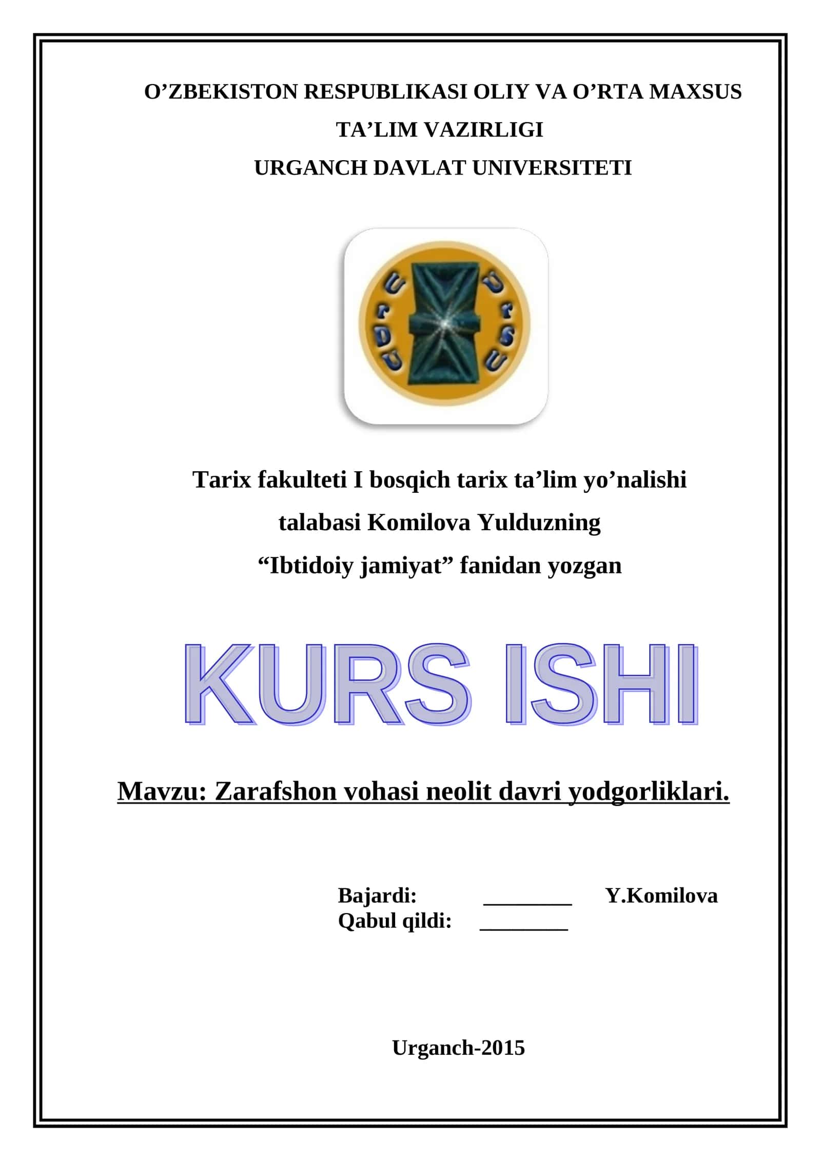 Zarafshon vohasi neolit davri yodgorliklari